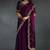 Purple sequin embroidered fendy two tone satin silk saree sari