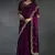 Purple sequin embroidered fendy two tone satin silk saree sari