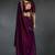 Purple sequin embroidered fendy two tone satin silk saree sari