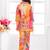 Cotton silk woven floral print cotton silk kurta and palazzo-orange
