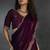 Purple sequin embroidered fendy two tone satin silk saree sari