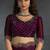 Purple sequin embroidered fendy two tone satin silk saree sari