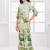 Cotton silk woven geometric print cotton silk kurta and palazzo-grey