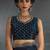 Teal blue sequin embroidered fendy two tone satin silk saree sari