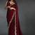 Maroon sequin embroidered fendy two tone satin silk blend saree sari