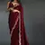 Maroon sequin embroidered fendy two tone satin silk blend saree sari