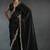 Black sequin embroidered fendy two tone satin silk saree blend sari