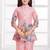 Cotton silk woven graphic print cotton silk kurta and palazzo-peach