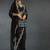 Black sequin embroidered fendy two tone satin silk saree blend sari
