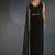 Black sequin embroidered fendy two tone satin silk saree blend sari