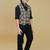 Cotton woven checks shirt trouser waistcoat set-brown