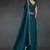 Teal blue sequin embroidered fendy two tone satin silk blend saree sari