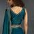 Teal blue sequin embroidered fendy two tone satin silk blend saree sari