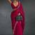 Magenta sequin embroidered fendy two tone satin silk blend saree sari