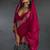 Magenta sequin embroidered fendy two tone satin silk blend saree sari