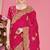 Magenta sequin embroidered work two tone silk blend saree sari