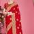 Red sequin embroidered work two tone silk blend saree sari