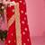 Red sequin embroidered work two tone silk blend saree sari