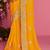 Mustard sequin embroidered work two tone silk blend saree sari