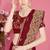Maroon sequin embroidered work two tone silk blend saree sari
