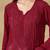 Chinkari maroon  color embroided viscose kurta for women   - v - neck-full sleeves