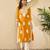 Women yellow viscose rayon embroidered straight kurta