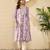 Women lavender viscose rayon solid embroidered straight kurta