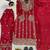Ruby radiance chinon silk embroidered suit set