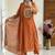 Mustard embroidery handwork & printed kurta  pant & dupatta set