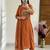 Mustard embroidery handwork & printed kurta  pant & dupatta set