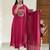 Pink embroidery handwork & printed kurta  pant & dupatta set
