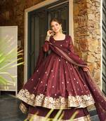 MAROON Simmar Silk EMBROIDERY PARTY WEAR SUIT SET 