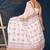 Orange kitten hand block printed cotton saree