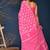 Pink hand block printed cotton saree