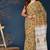 Orange hand block printed cotton saree