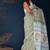 Yellow gray hand block printed cotton saree