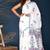 Pink aqua blue mughal buta hand block printed cotton saree
