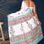 Orange aqua blue buta hand block printed cotton saree