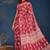 Cherry red hand  block printed cotton saree