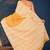 Orange hand block printed cotton saree