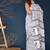 Blue hand block printed cotton saree