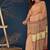 Rosewood marron hand block printed cotton saree