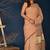 Rosewood marron hand block printed cotton saree