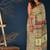 Marron black hand block printed cotton saree