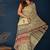 Marron black hand block printed cotton saree