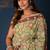 Marron black hand block printed cotton saree