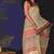 Marron black hand block printed cotton saree