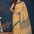 Yellow hand block printed cotton saree