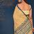 Yellow hand block printed cotton saree