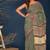 Black hand block printed cotton saree